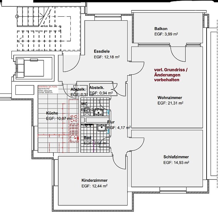 Top modernisierte 3 ZKB mit Balkon in ruhiger Lage! - Photo 2