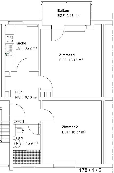 Gepflegte 2 ZKB mit Balkon in Oberzwehren! - Photo 2
