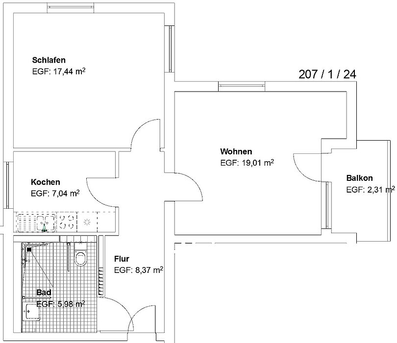 Barrierefreie 2 ZKB mit Balkon in Waldau! - Photo 2